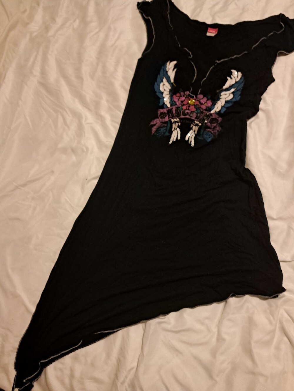 Nolita Italy Embellished Black Graphic Wing Tank Dress - Picture 9 of 10